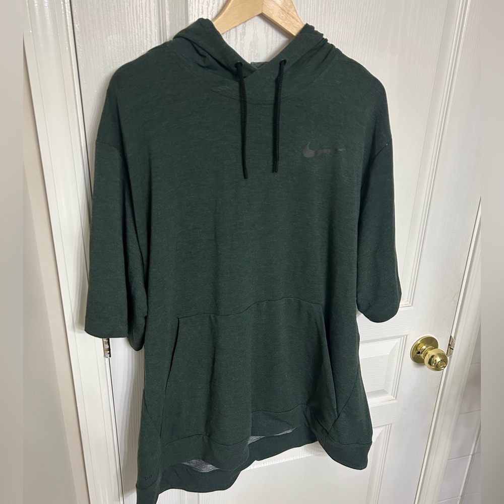 Nike Dark Green Short Sleeved Hoodie, Mens Size XXL